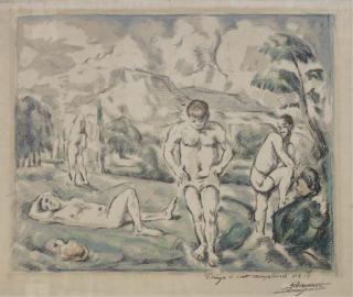 Paul Cezanne - Les Baigneurs (Large Plate) (V. 1157; D. 1)