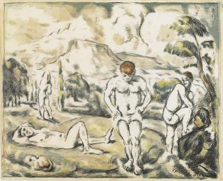 Paul Cezanne - Les Baigneurs (Large Plate) (Venturi 1157; Druick 1)