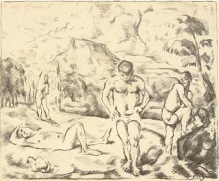 Paul Cezanne - Les Baigneurs (Large Plate) (Venturi 1157; Druick I)