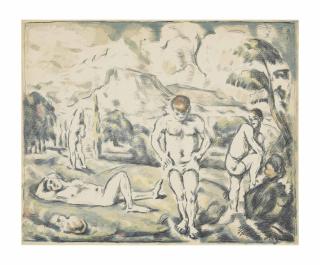 Paul Cezanne - Les Baigneurs (large plate)
