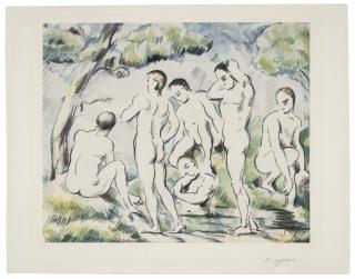 Paul Cézanne - Les Baigneurs (petite planche), from Album d\'Estampes de la Galerie Vollard