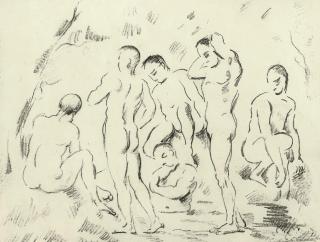 Paul Cezanne - Les Baigneurs (small plate) (Venturi 1156)