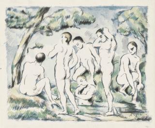 Paul Cezanne - Les Baigneurs (small plate)