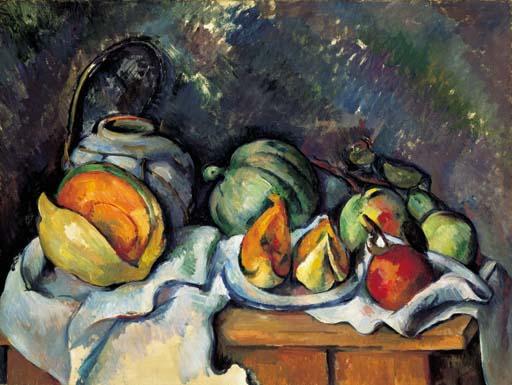 Paul Cézanne - Nature morte aux fruits et pot de gingembre