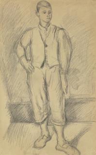 Paul Cezanne - Portrait du fils de l\'artiste (recto); Scéne illustrant un récit romantique (verso)