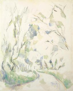 Paul Cézanne - Puits et route tournante dans le parc de Château Noir