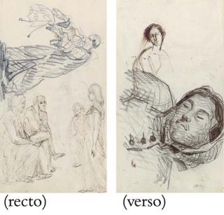 Paul Cezanne - Scènes bibliques (recto); Demi-étude d\'une femme et un croquis différent (verso)