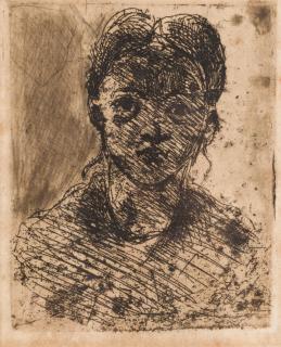 Paul Cézanne - Tête de jeune Fille, 1873