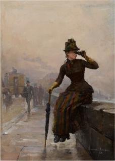 Paul Charles Chocarne-Moreau - Looking Across the Seine