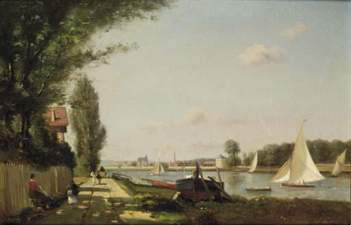 Paul-Charles-Emmanuel Gallard-Lepinay - Bords de Seine en été
