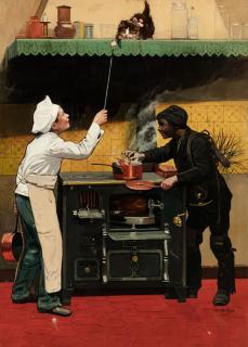 Paul Chocarne-Moreau - The chimney sweeper and the cook, poster project for the furnace Le Rustique