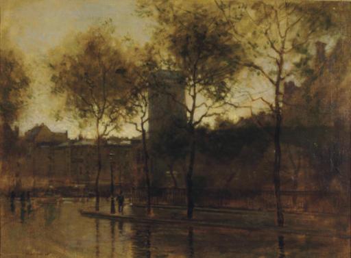Paul Cornoyer - Cheyne Walk And All Saint\'S Church, London