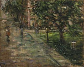 Paul Cornoyer - Rainy Street Scene