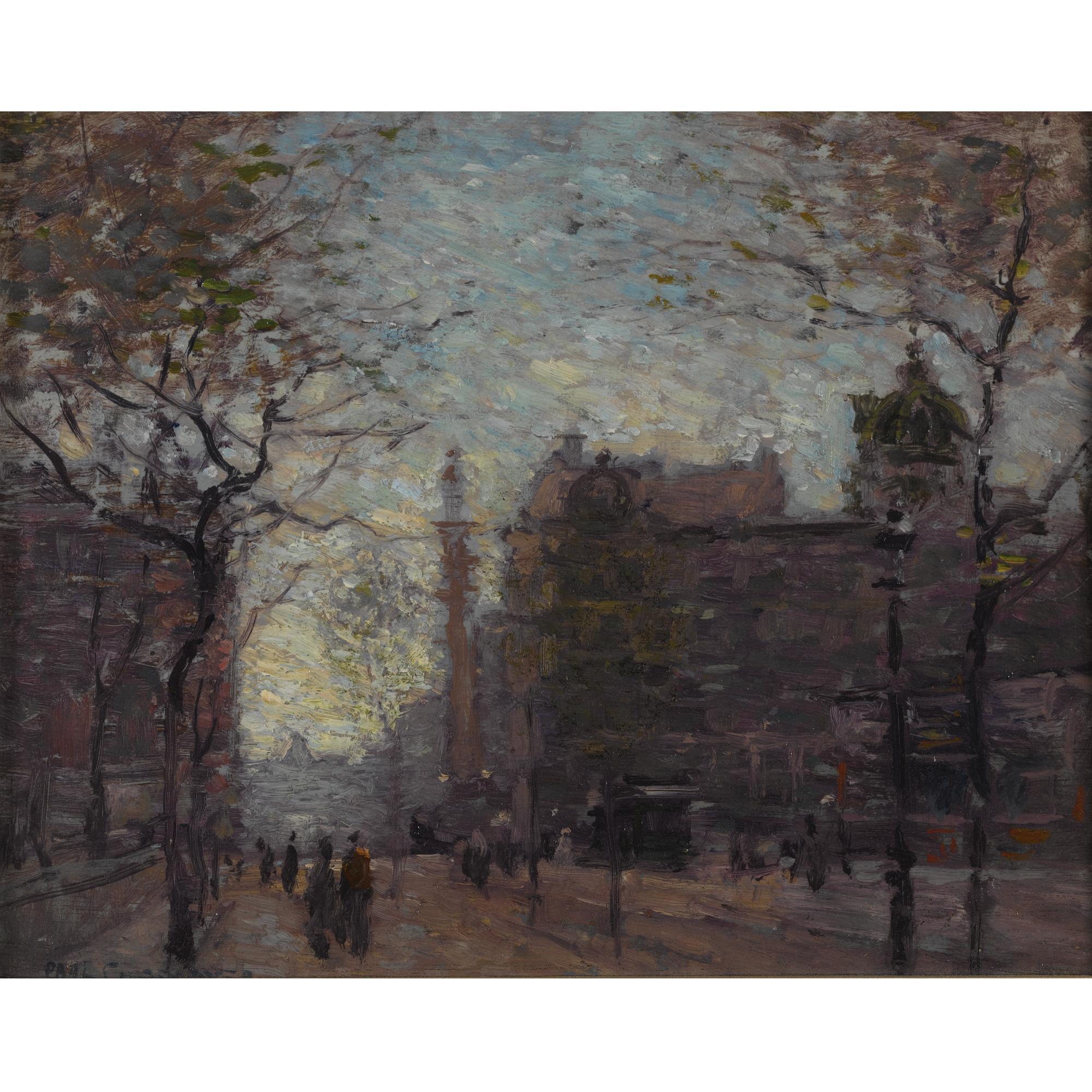 Paul Cornoyer - Study For \'Rainy Day, Columbus Circle\'