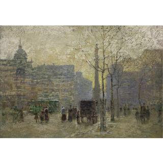 Paul Cornoyer - View Of New York At 59Th Street  