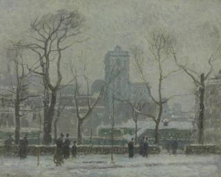 Paul Cornoyer - Winter Bryant Park