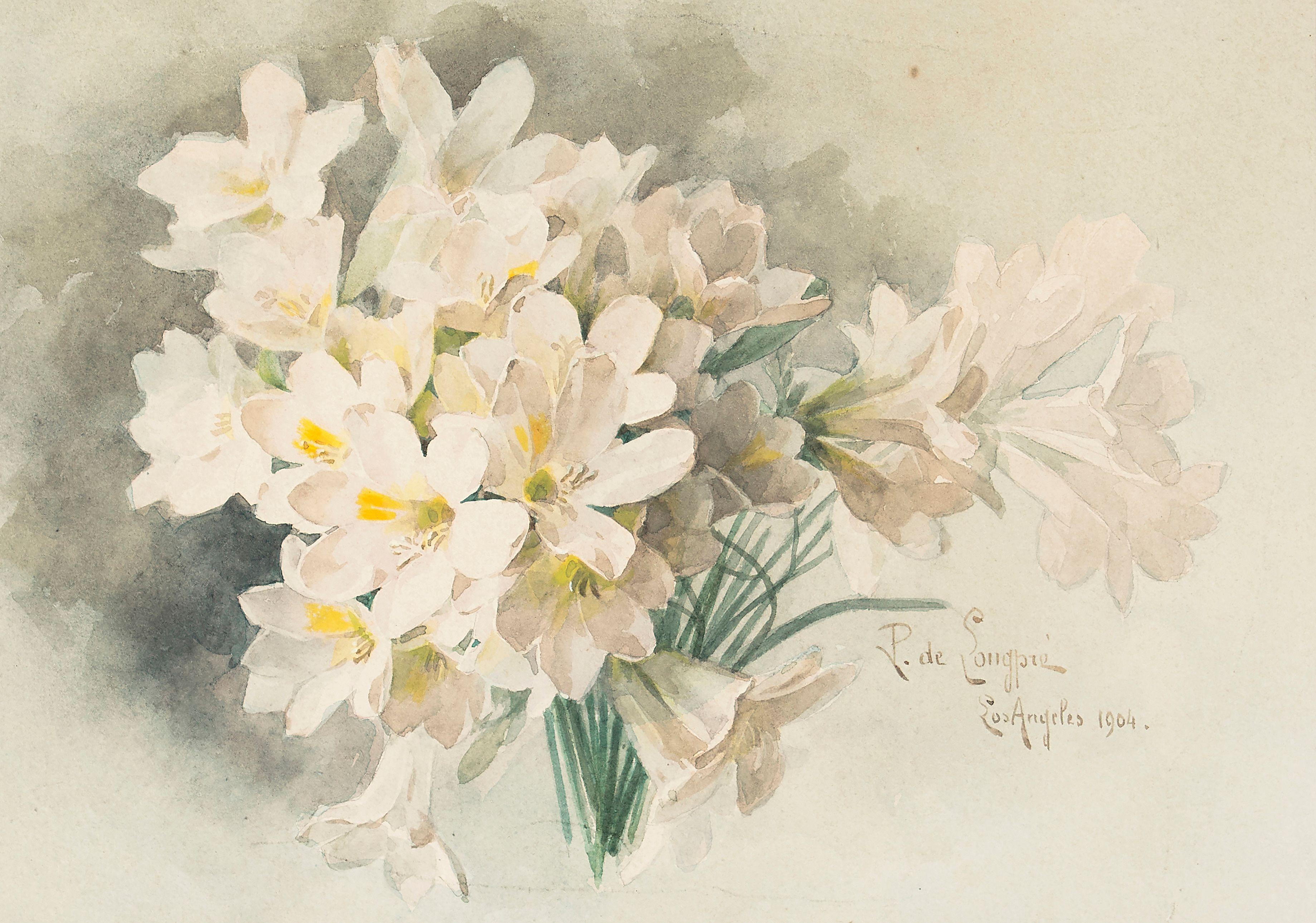 Paul De Longpre - Freesia 7 1/2 x 10 3/8in (19 x 26.2cm) (sight)