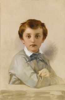 Paul Delaroche - Portrait Of Philippe-Grégoire Delaroche, Son Of The Artist, Half Length, Leaning On A Ledge