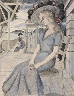 Paul Delvaux - Anne songeuse