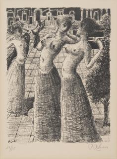 Paul Delvaux - Chapeau fleuri; La danse 2