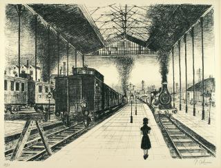 Paul Delvaux - Der Bahnhof.