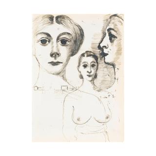 Paul Delvaux - Détail pour le tableau \'Le viol\'