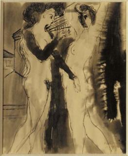 Paul Delvaux - Deux Femmes Conversant