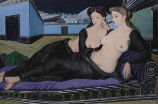Paul Delvaux - Deux Femmes Couchées