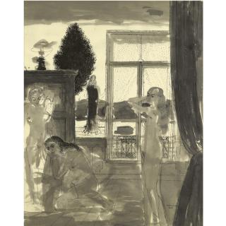 Paul Delvaux - Devant La Fenêtre