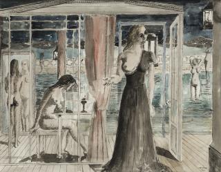 Paul Delvaux - Étude Pour Filles Au Bord De L\'Eau