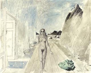 Paul Delvaux - Etude Pour Le Tableau \'Le Retour\'