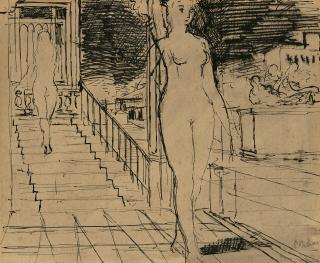Paul Delvaux - Étude pour \