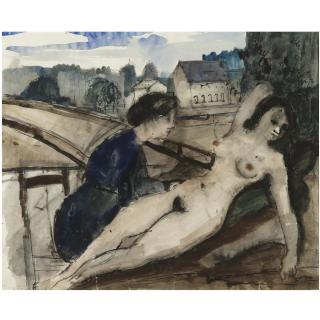 Paul Delvaux - Femme Couchée