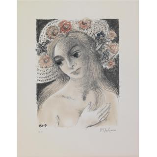 Paul Delvaux - Hat With Flowers (J. 35)