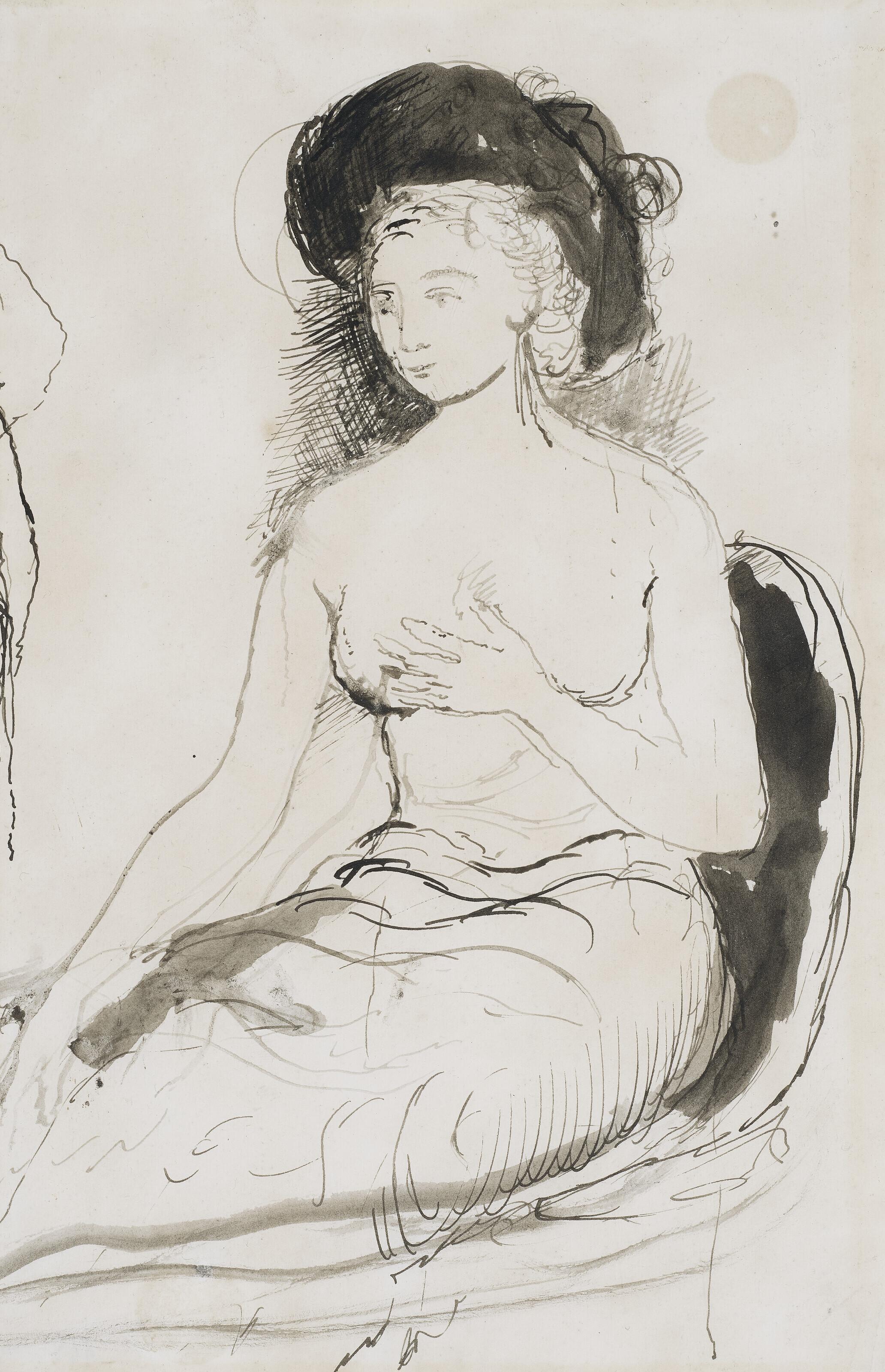 Paul Delvaux - Jeune femme assise