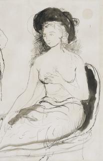 Paul Delvaux - Jeune femme assise