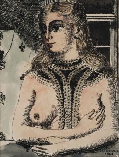 Paul Delvaux - Jeune Femme Aux Bras Croisés