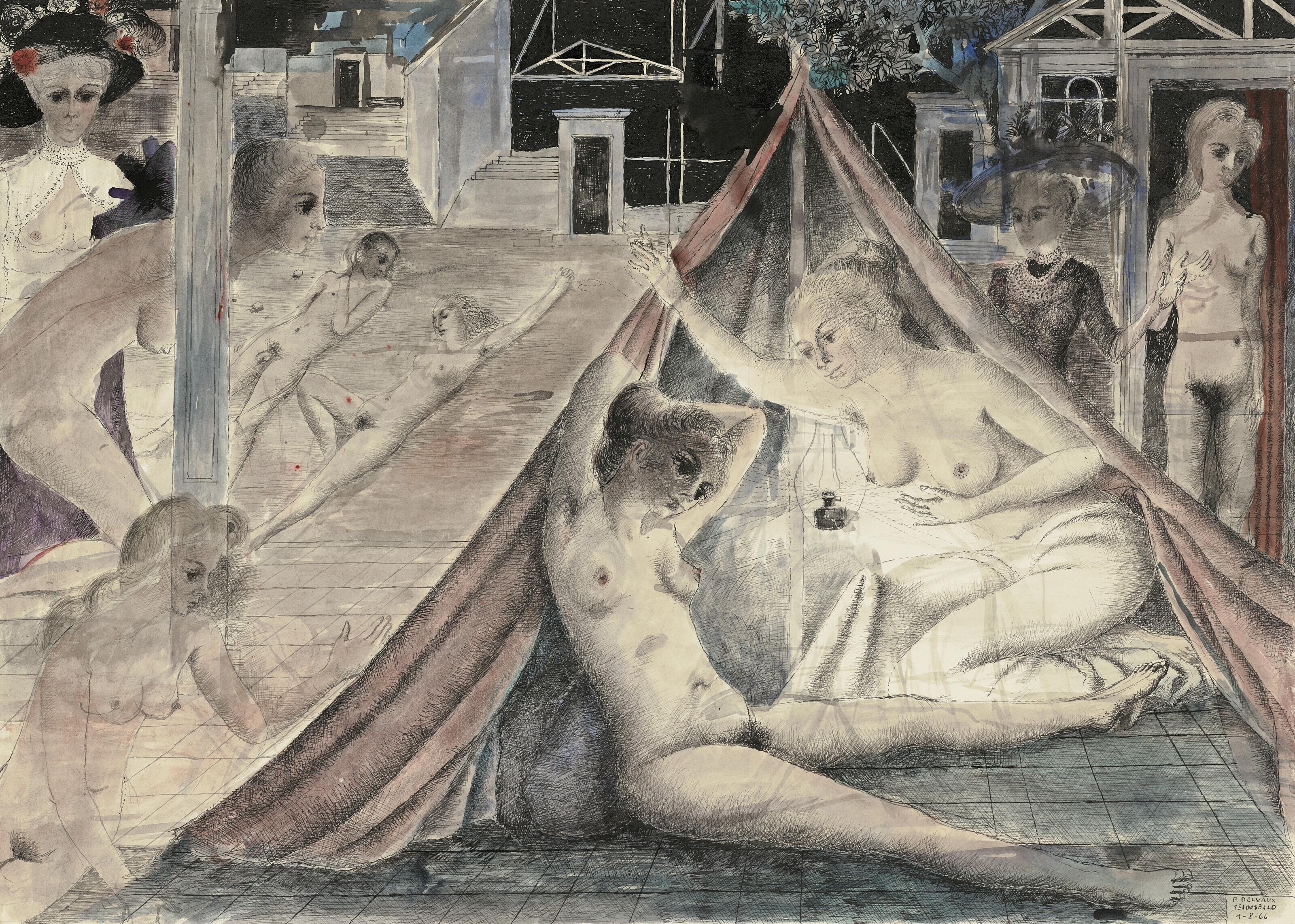 Paul Delvaux - La tente rouge