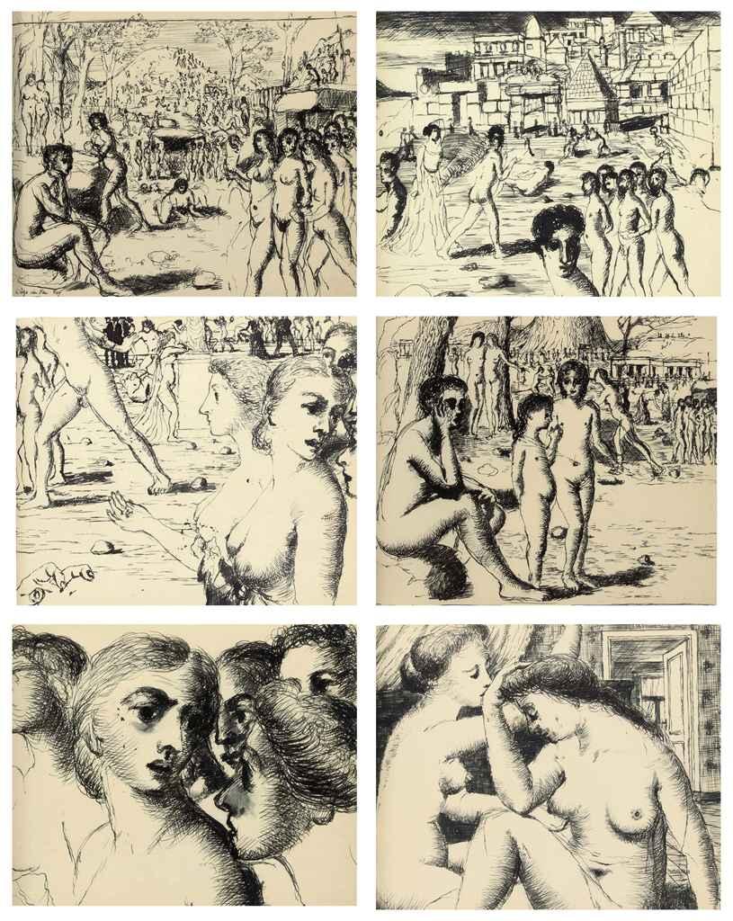 Paul Delvaux - La ville inquiète, études