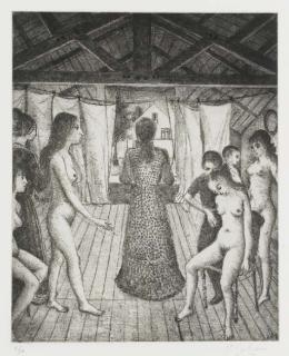 Paul Delvaux - [Le Grenier] (not recorded in Jacob)