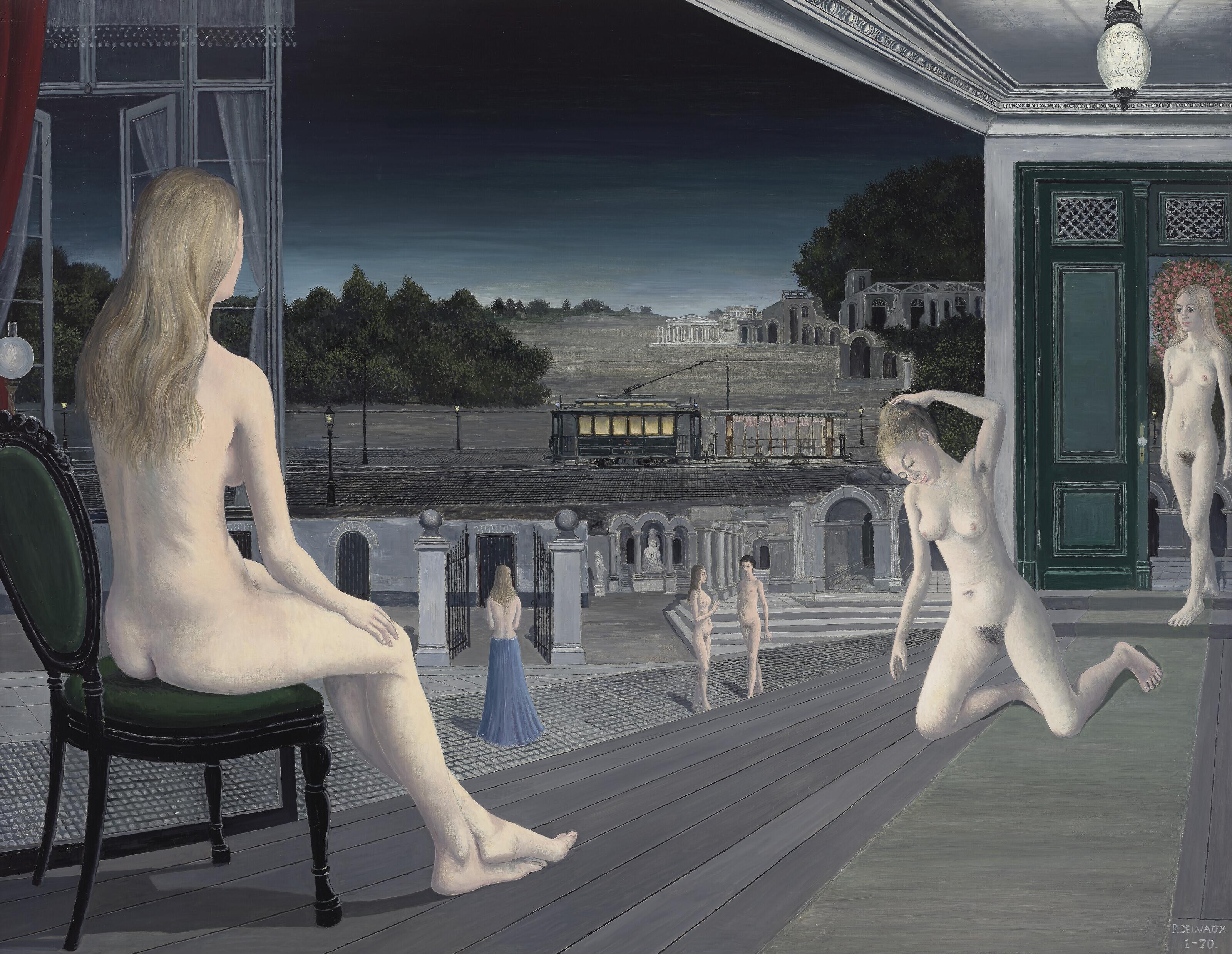 Paul Delvaux - Le soir tombe