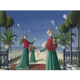 Paul Delvaux - Les Cerfs-Volants (Les Dames Aux Cerfs Volants )