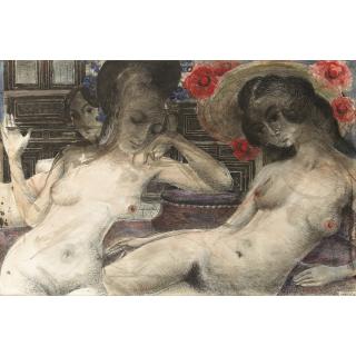 Paul Delvaux - Les Chapeaux Fleuris