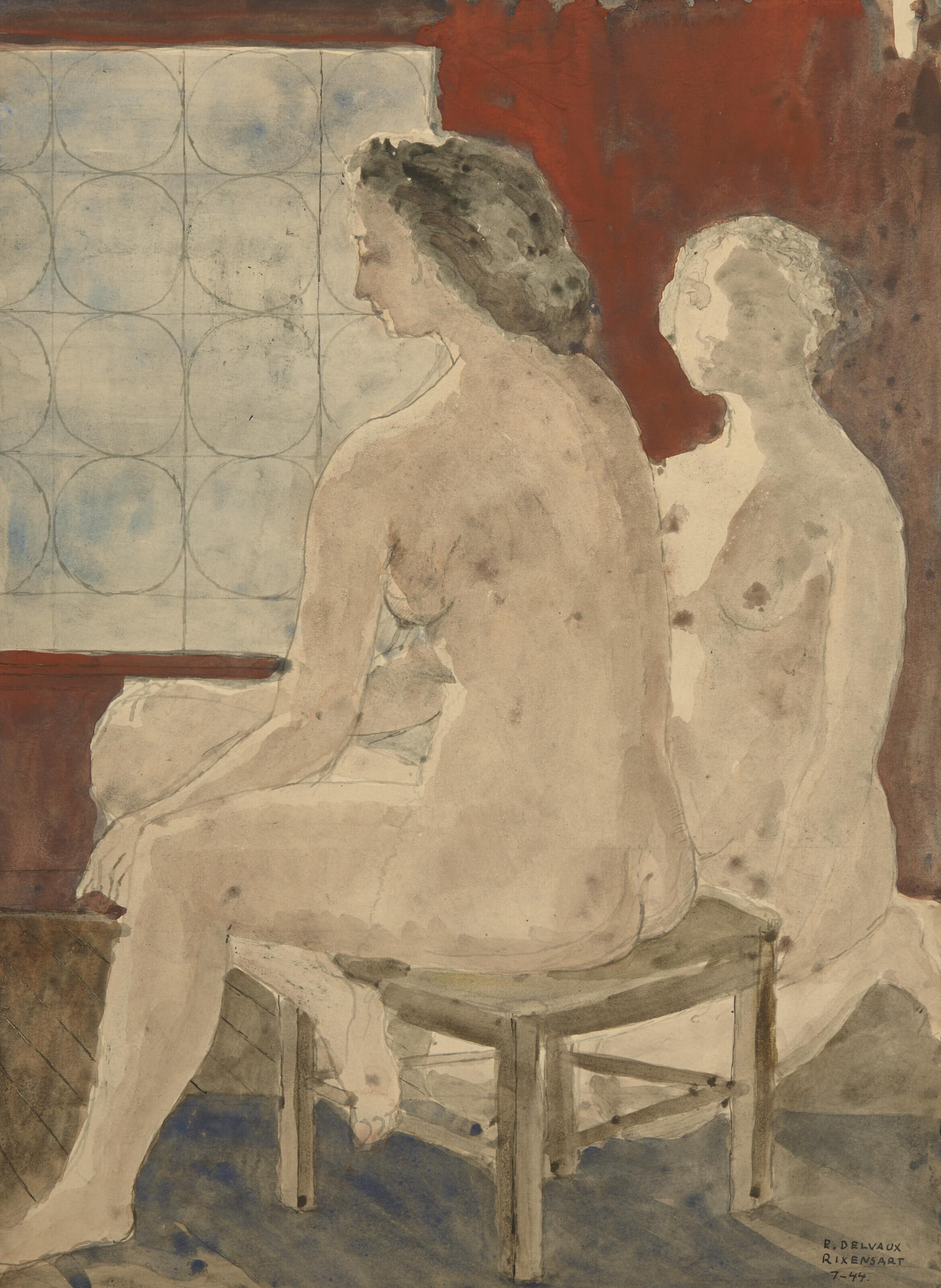 Paul Delvaux - Nus féminins assis