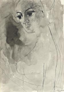 Paul Delvaux - Portrait d\'une jeune femme