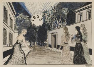 Paul Delvaux - Sans titre (1958)