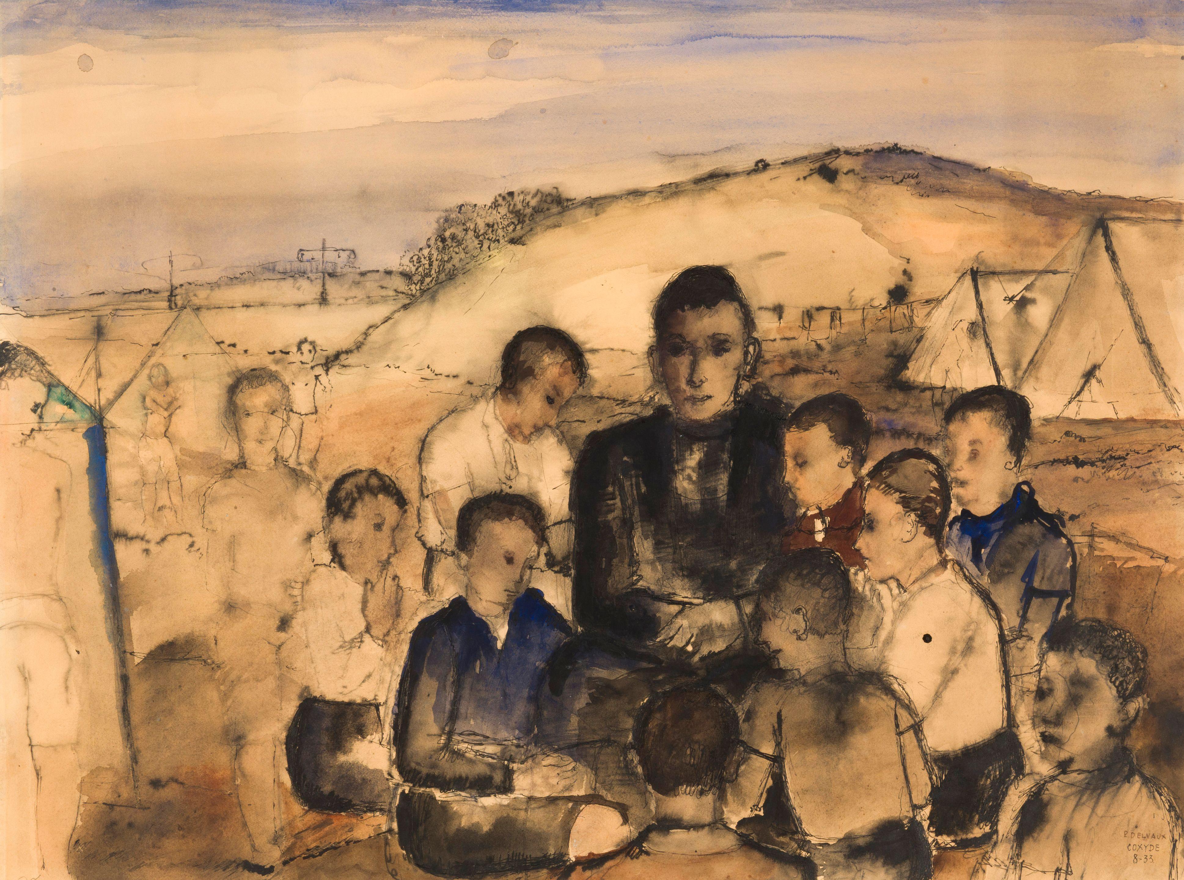 Paul Delvaux - Sans titre (Dans les dunes)