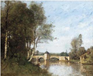 Paul-Désiré Trouillebert - A Woman Washing Clothes At The Riverside