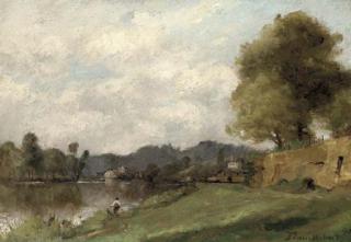 Paul Desire Trouillebert - Bord de rivière animé