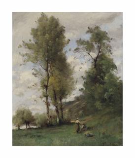 Paul Désiré Trouillebert - Farmers near a stream